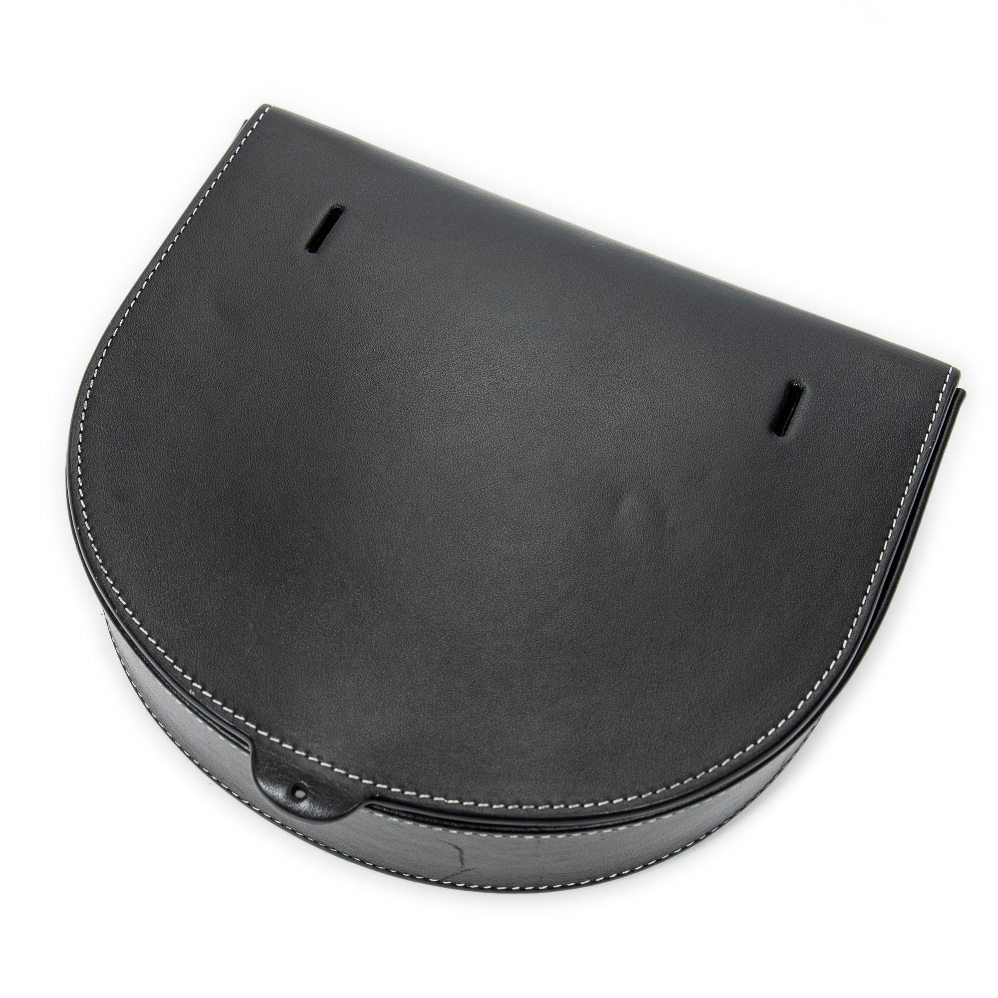 Shoulder Bag Mini Heel Pouch Black Smooth Calfskin Leather