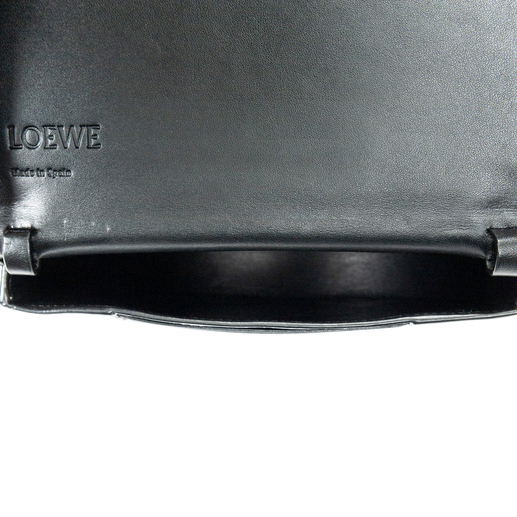 Shoulder Bag Mini Heel Pouch Black Smooth Calfskin Leather