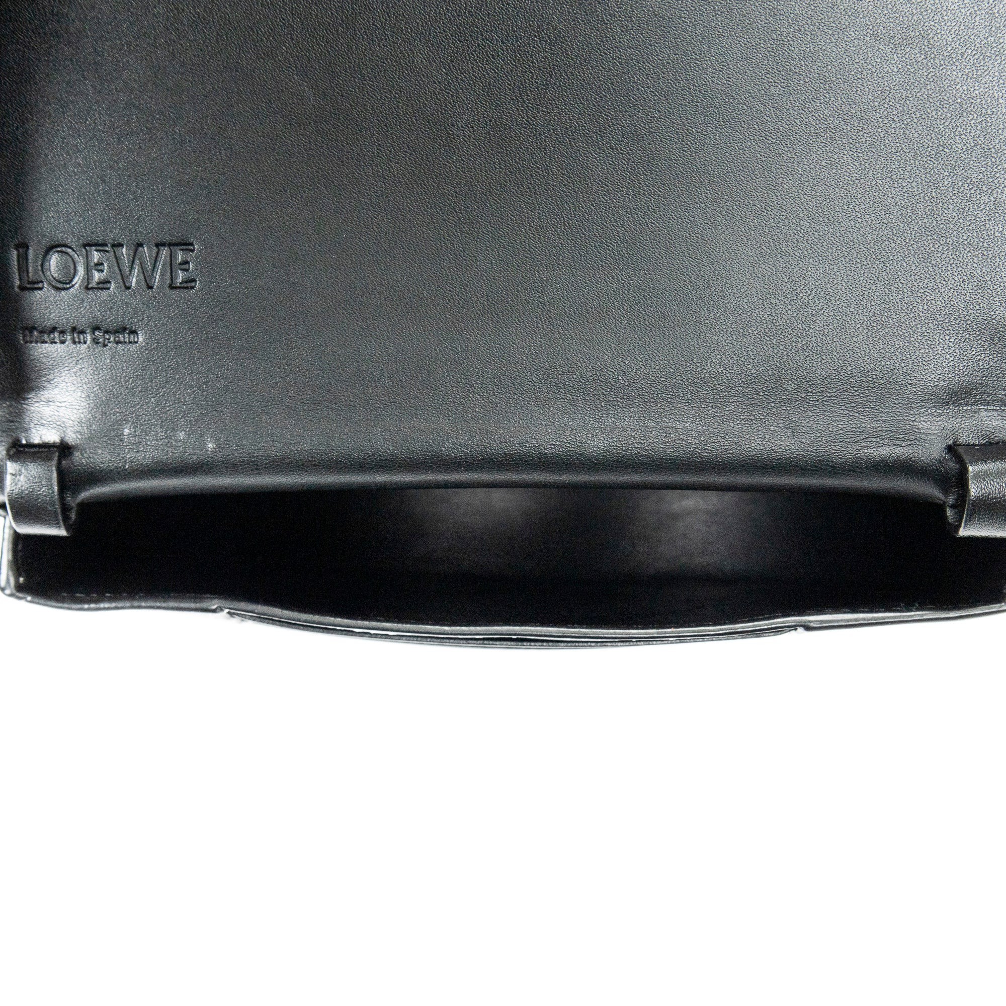 Shoulder Bag Mini Heel Pouch Black Smooth Calfskin Leather
