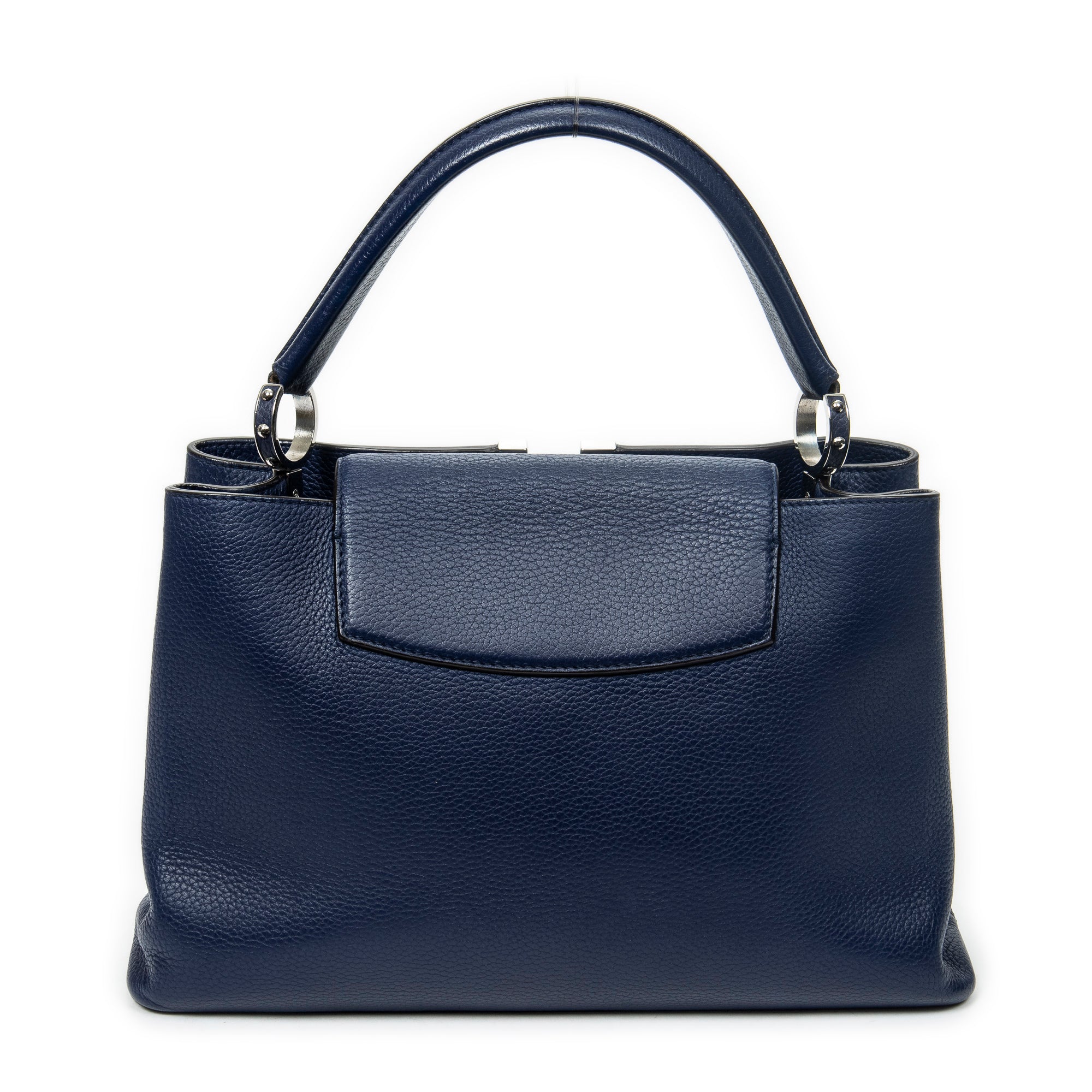 Handbag Capucines MM Navy Taurillon Clemence Leather