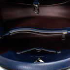 Handbag Capucines MM Navy Taurillon Clemence Leather