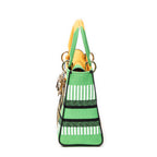 Shoulder Bag Medium Lady D-Lite Yellow Embroidered Canvas