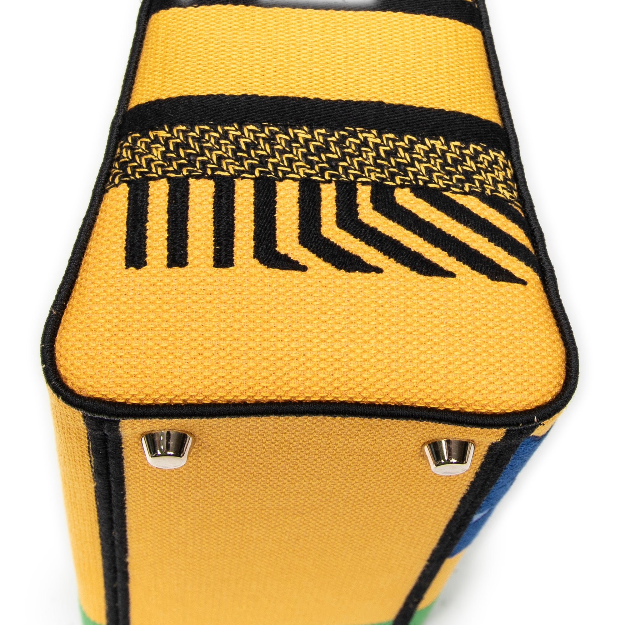 Shoulder Bag Medium Lady D-Lite Yellow Embroidered Canvas