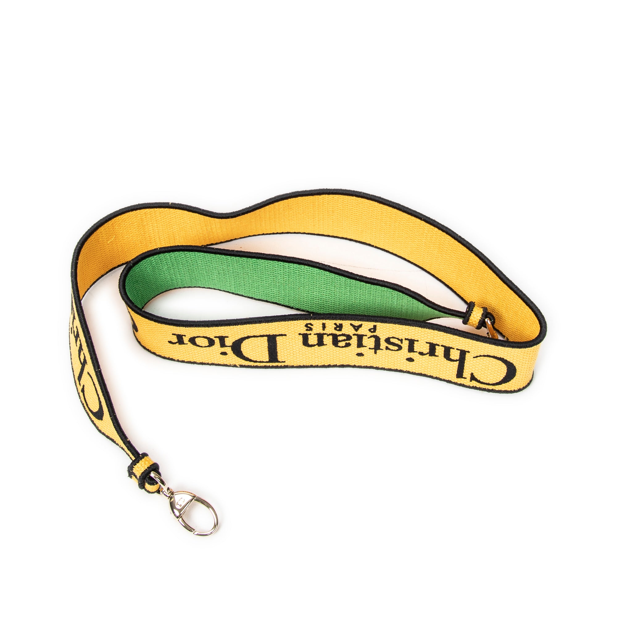 Shoulder Bag Medium Lady D-Lite Yellow Embroidered Canvas