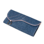 Wallet Long Jean Saddle Wallet Blue Denim Canvas