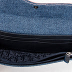 Wallet Long Jean Saddle Wallet Blue Denim Canvas