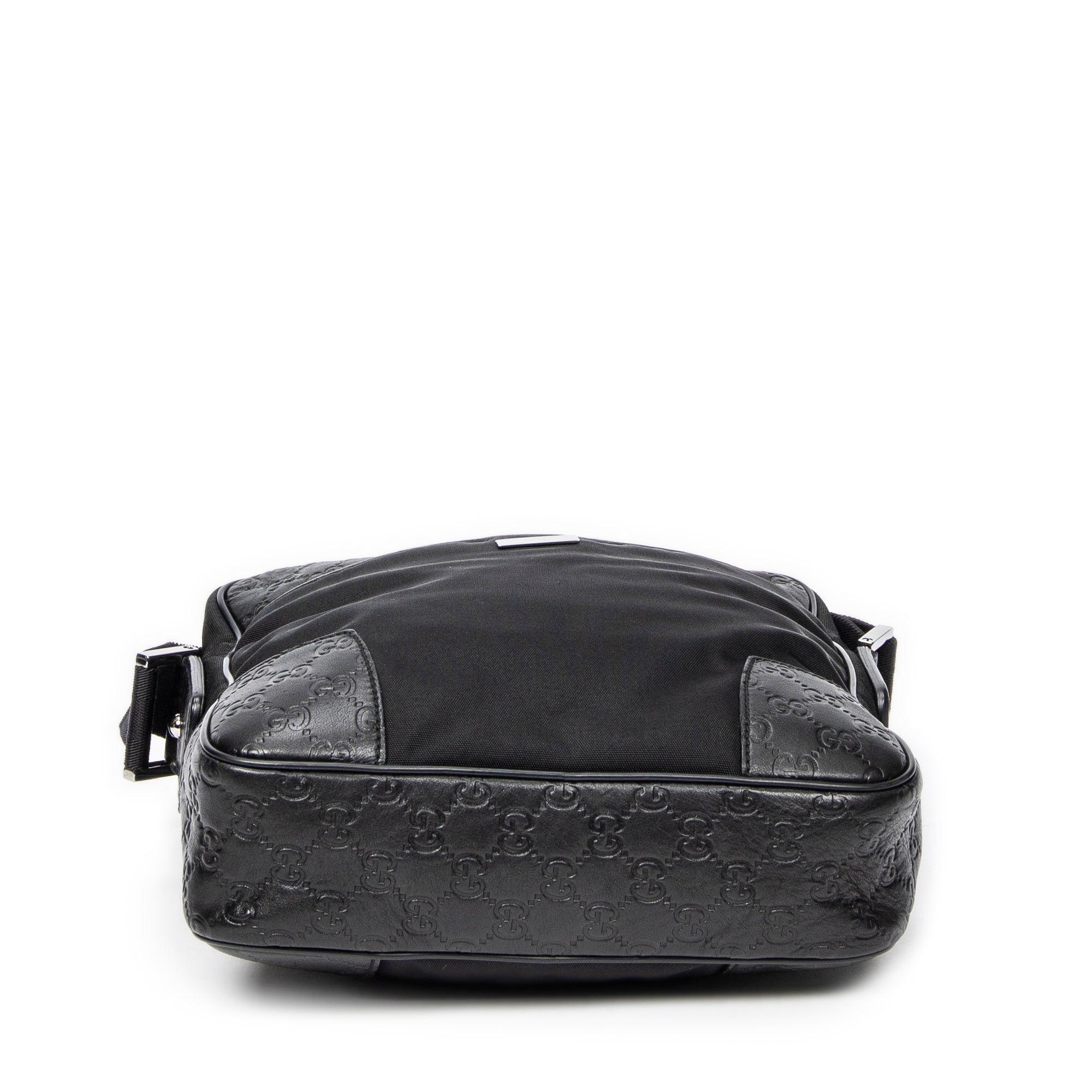 Shoulder Bag Square Slip Pocket Crossbody Black Nylon Canvas