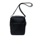 Shoulder Bag Small Square Crossbody Black Monogrammed Canvas
