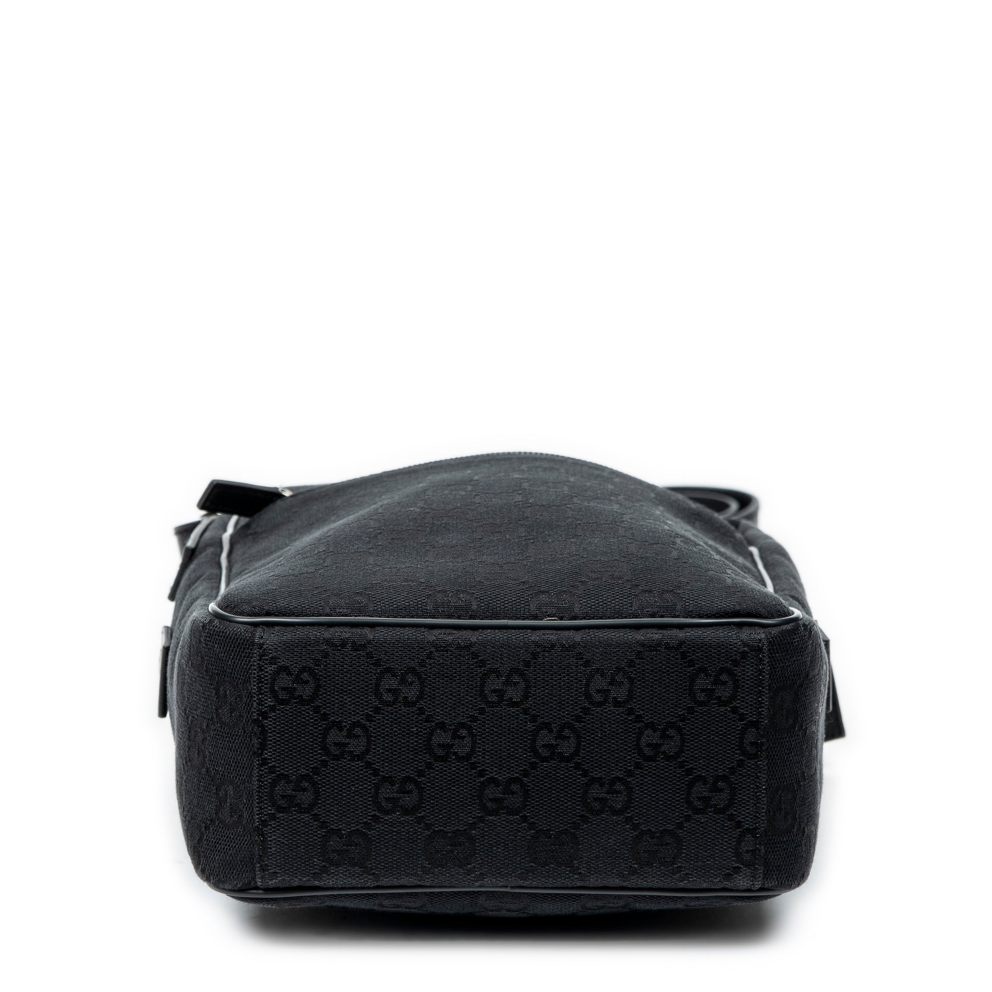 Shoulder Bag Small Square Crossbody Black Monogrammed Canvas
