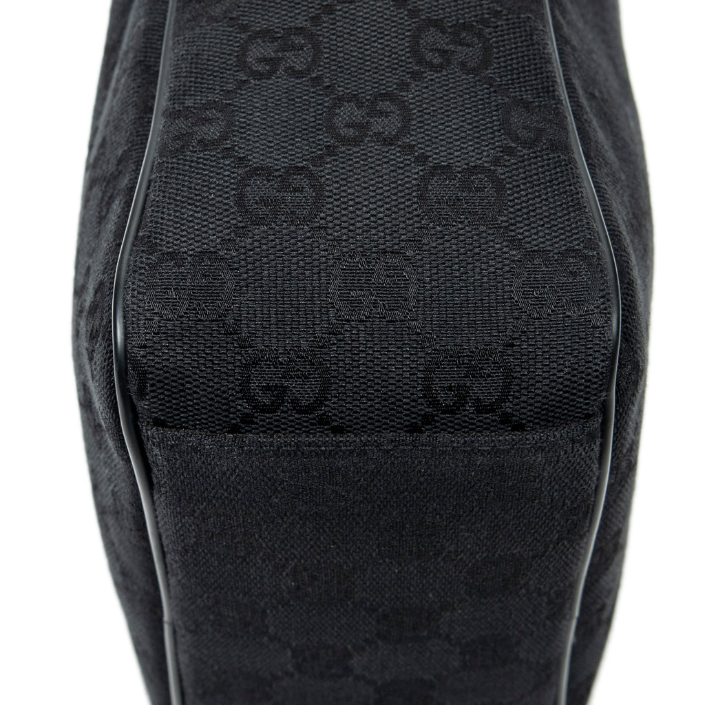 Shoulder Bag Small Square Crossbody Black Monogrammed Canvas