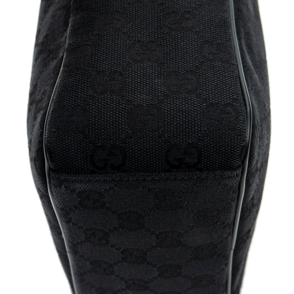 Shoulder Bag Small Square Crossbody Black Monogrammed Canvas