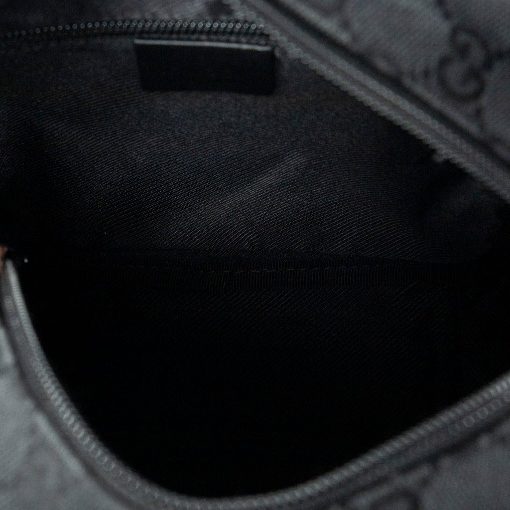 Shoulder Bag Small Square Crossbody Black Monogrammed Canvas