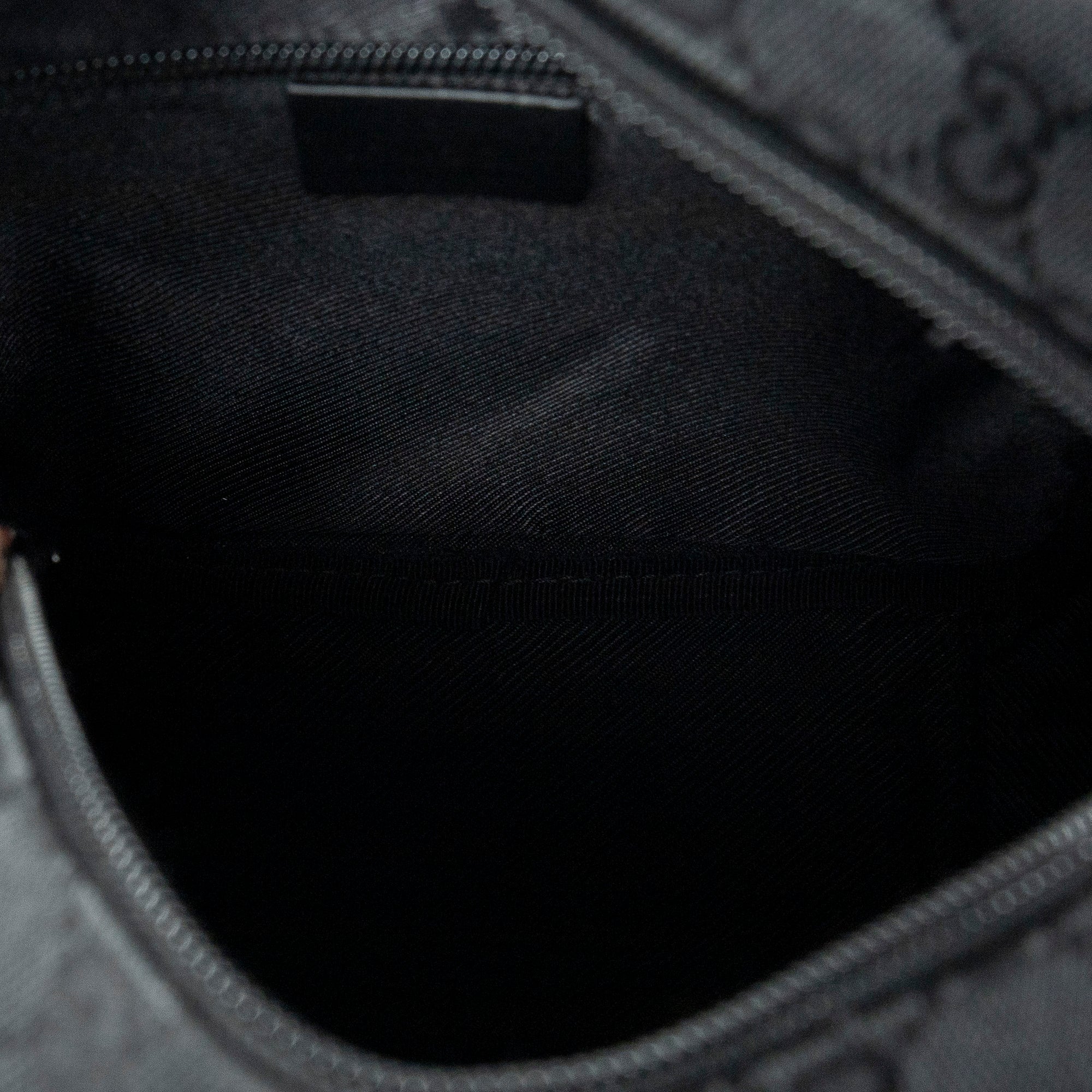 Shoulder Bag Small Square Crossbody Black Monogrammed Canvas