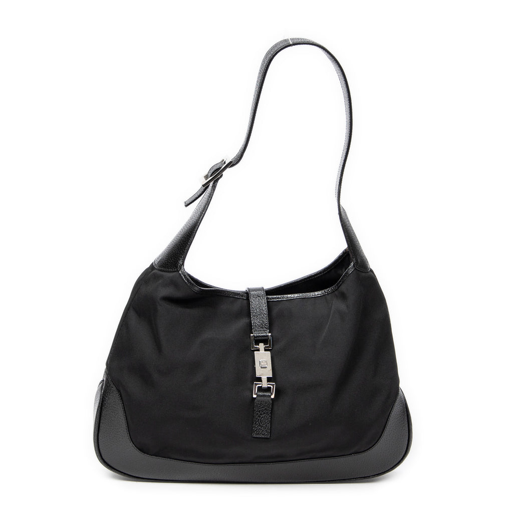 Shoulder Bag Large Jackie Black Nylon Canvas