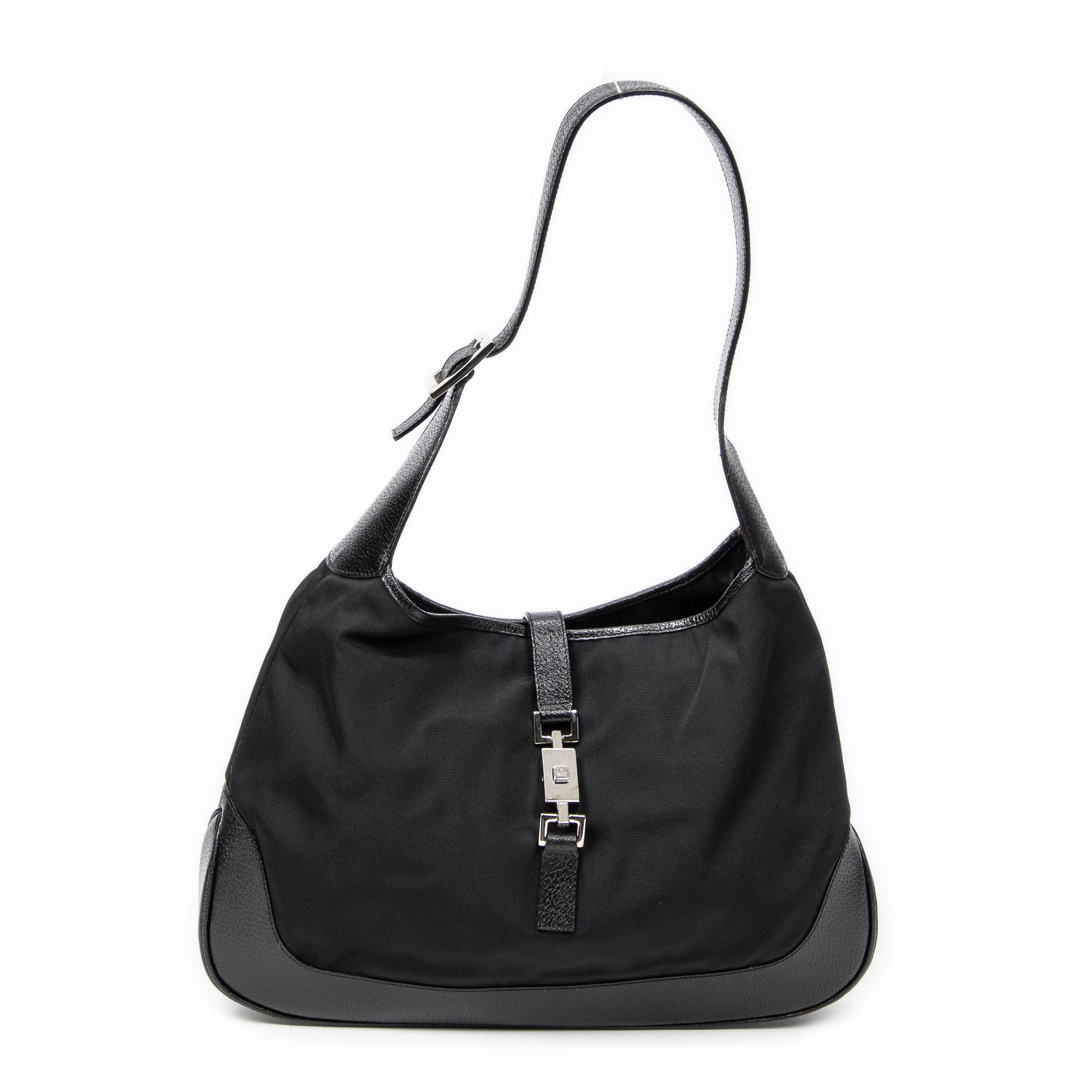 Shoulder Bag Large Jackie Black Nylon Canvas