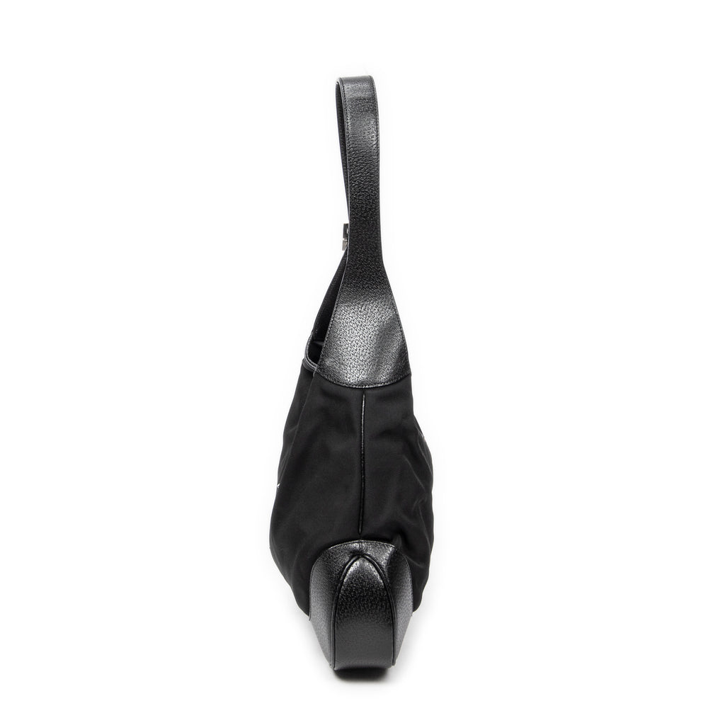 Shoulder Bag Large Jackie Black Nylon Canvas