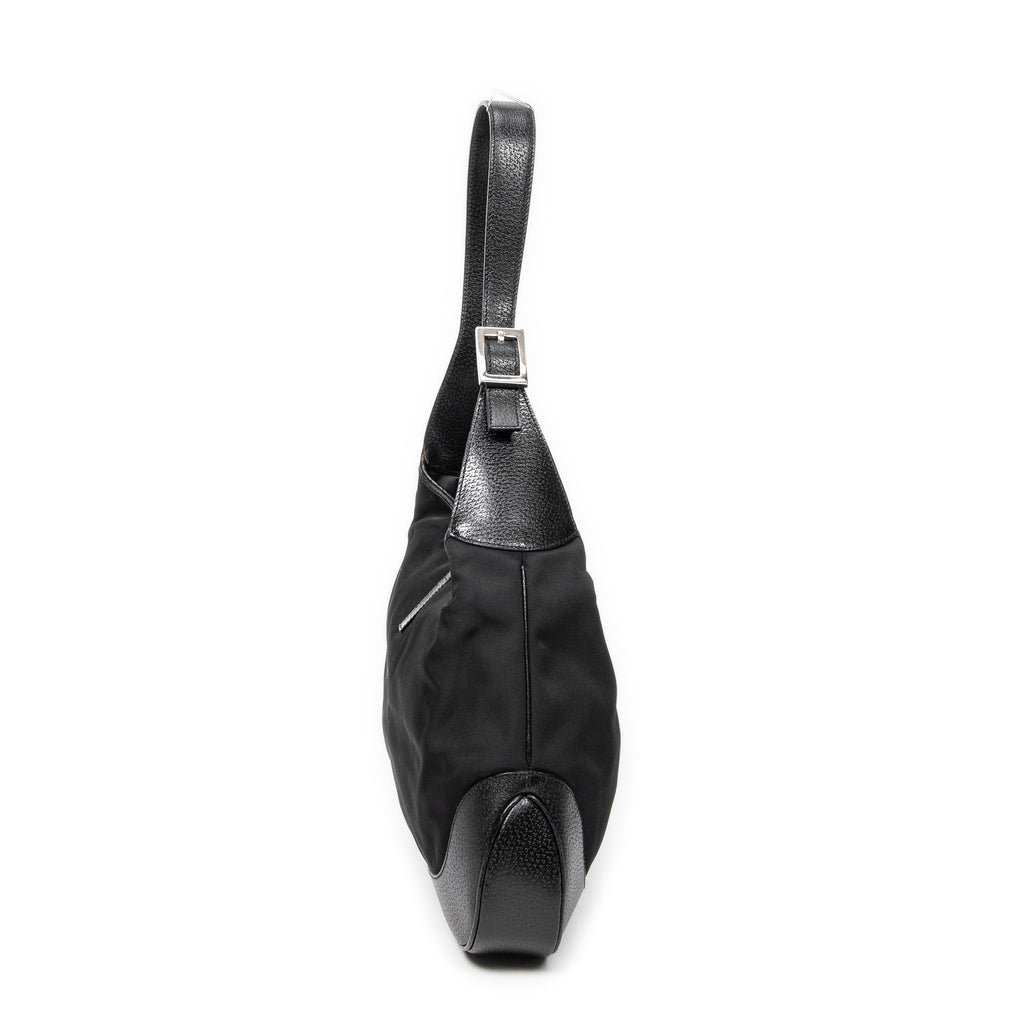 Shoulder Bag Large Jackie Black Nylon Canvas