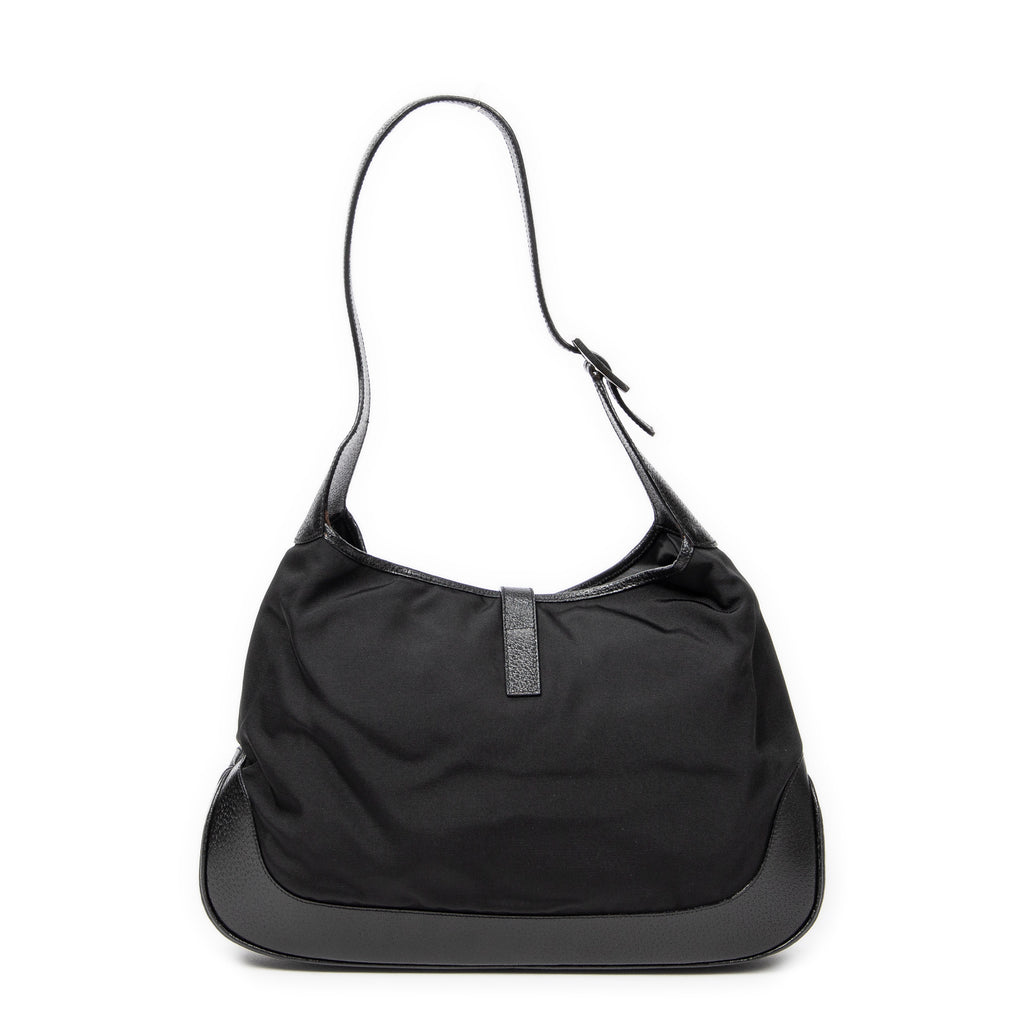 Shoulder Bag Large Jackie Black Nylon Canvas