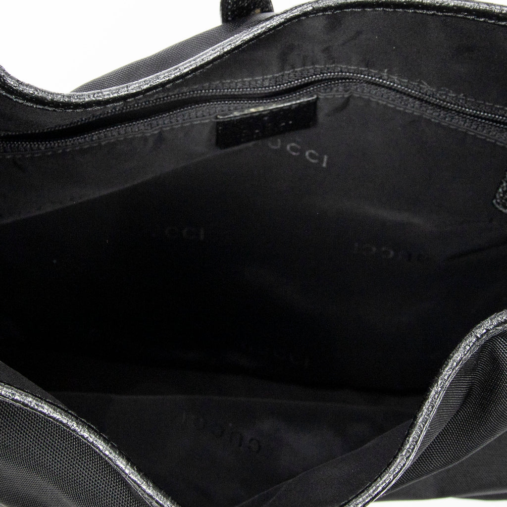 Shoulder Bag Large Jackie Black Nylon Canvas
