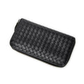 Wallet Zip Around Wallet Black Intrecciato Leather