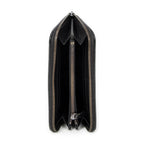 Wallet Zip Around Wallet Black Intrecciato Leather