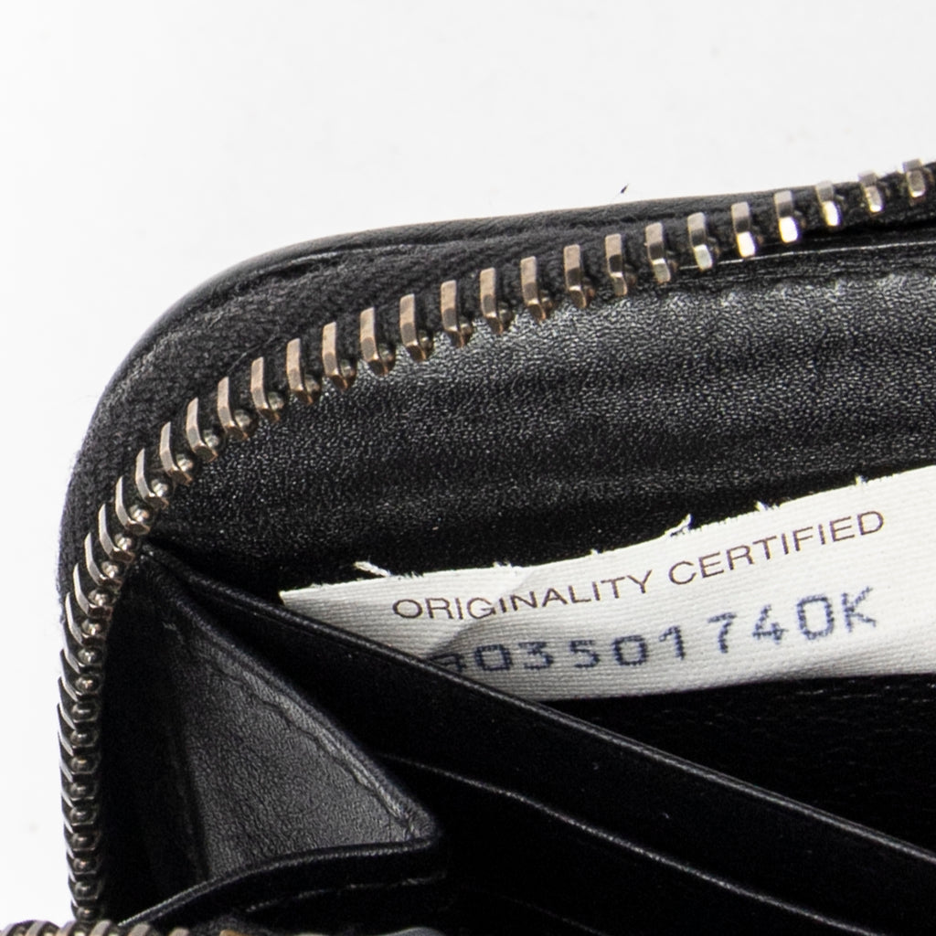 Wallet Zip Around Wallet Black Intrecciato Leather