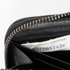 Wallet Zip Around Wallet Black Intrecciato Leather