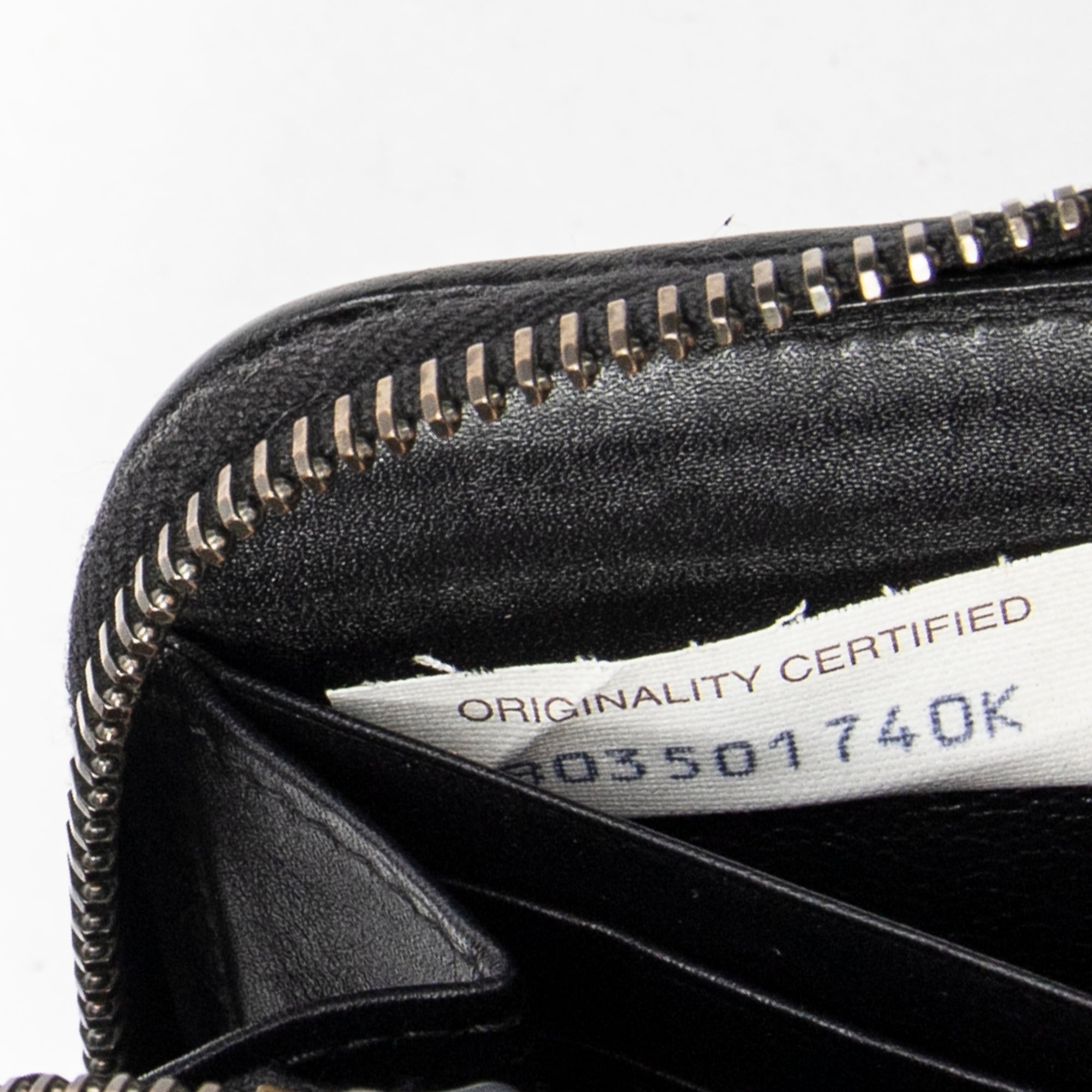 Wallet Zip Around Wallet Black Intrecciato Leather