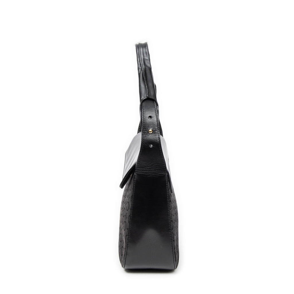Shoulder Bag Square Flap Hobo Black C Macadam Canvas