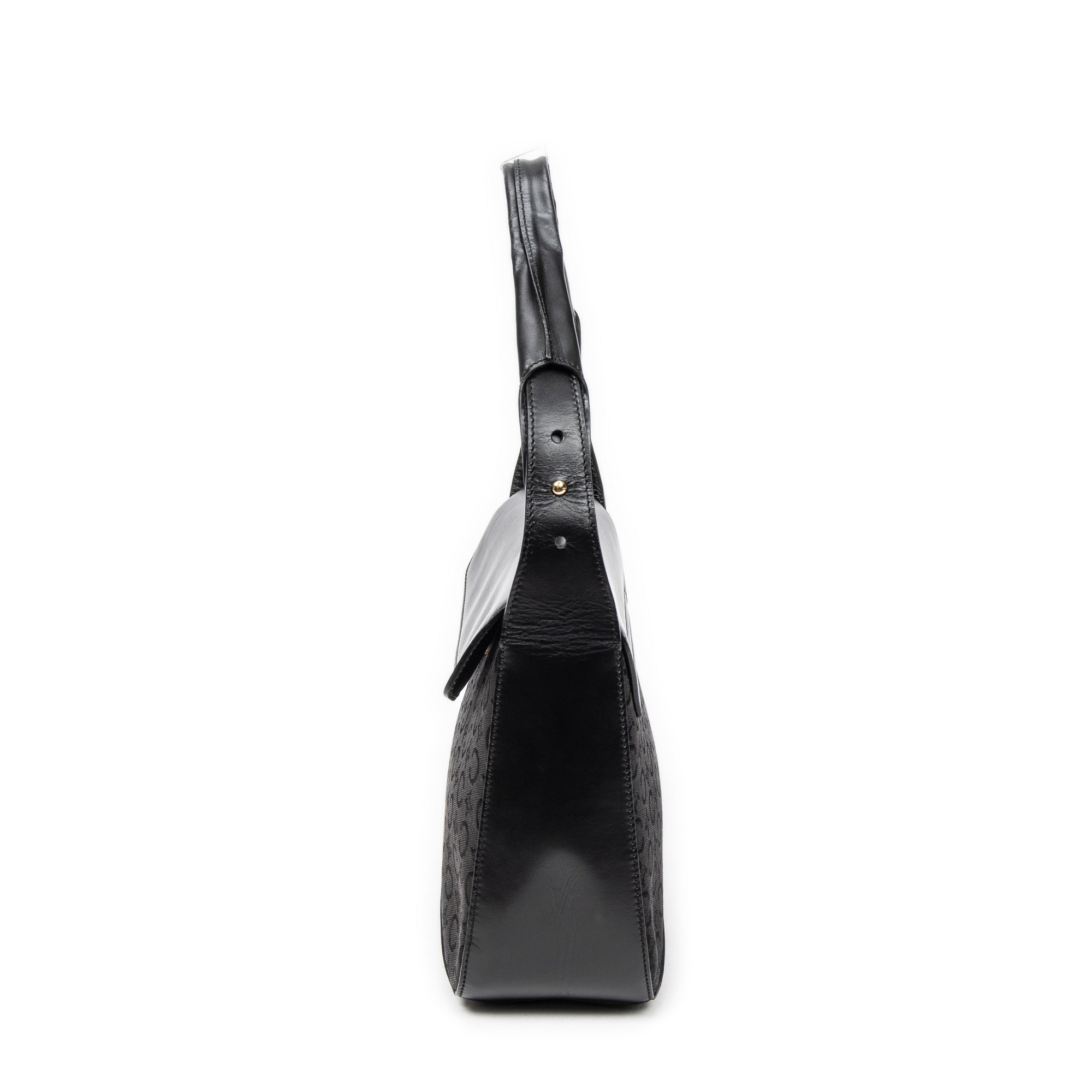 Shoulder Bag Square Flap Hobo Black C Macadam Canvas