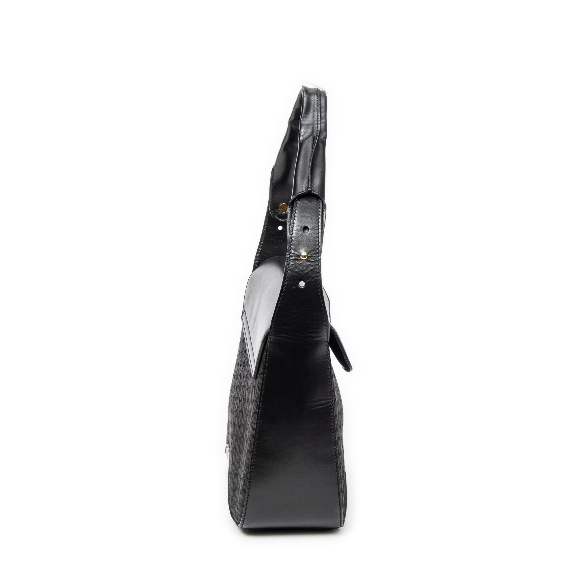 Shoulder Bag Square Flap Hobo Black C Macadam Canvas