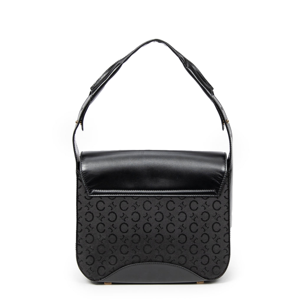 Shoulder Bag Square Flap Hobo Black C Macadam Canvas