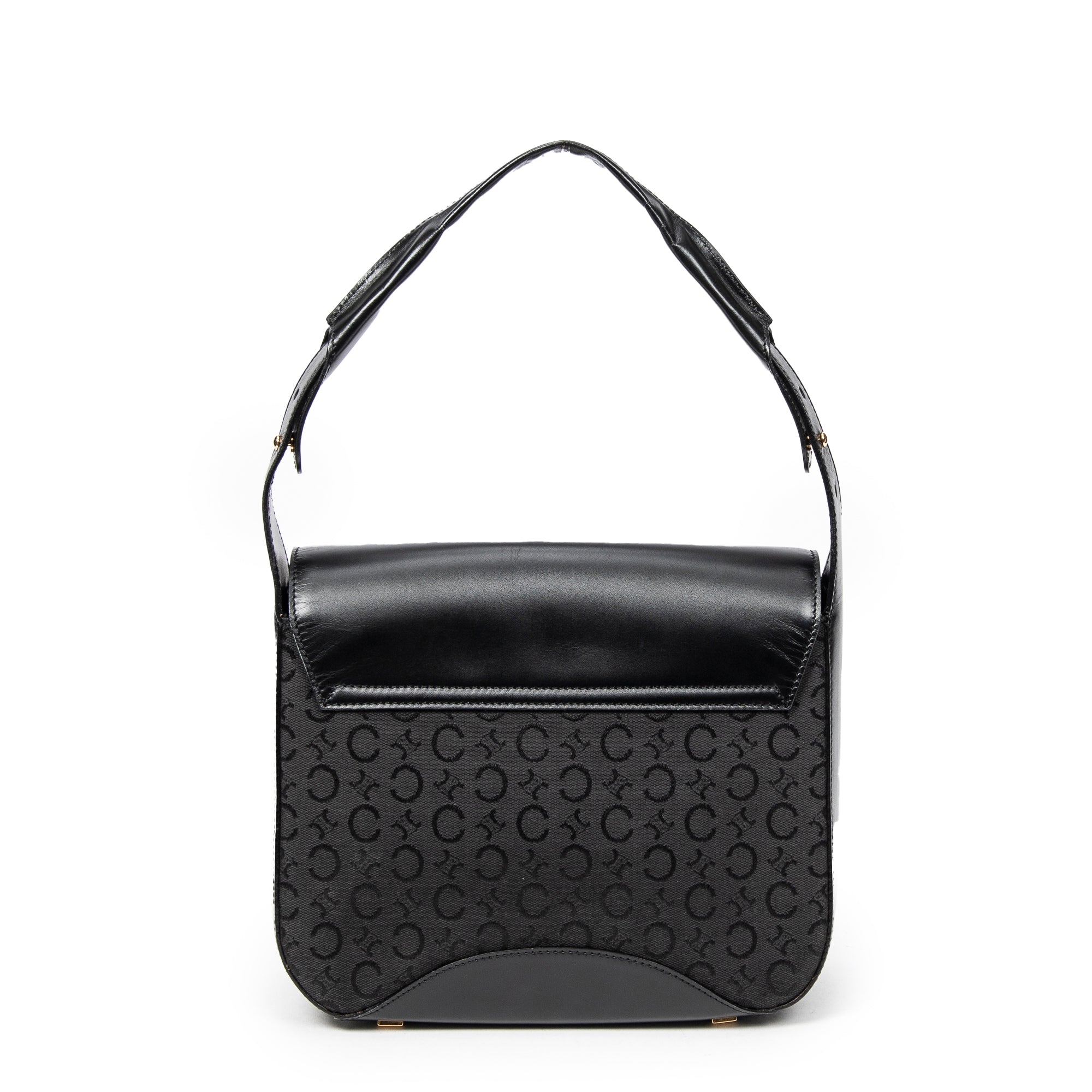 Shoulder Bag Square Flap Hobo Black C Macadam Canvas