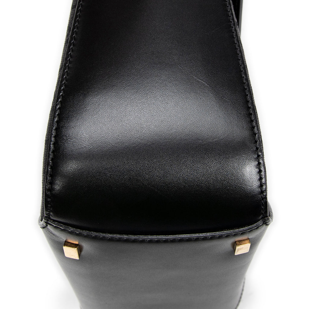 Shoulder Bag Square Flap Hobo Black C Macadam Canvas