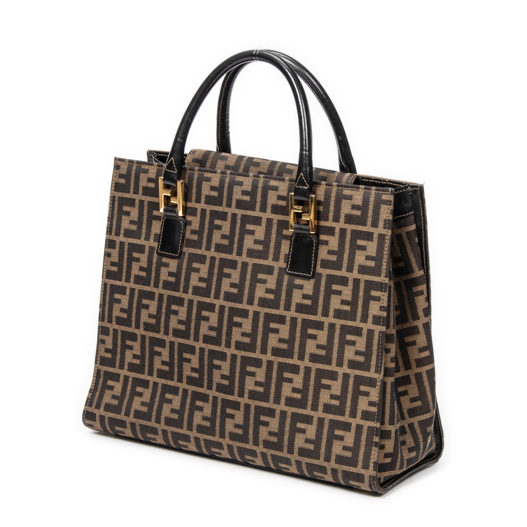 Handbag Vintage Square Tote Tan Zucca Canvas