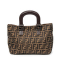 Bolso Pequeño FF Open Tote Lona Zucca Marrón
