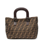 Bolso Pequeño FF Open Tote Lona Zucca Marrón