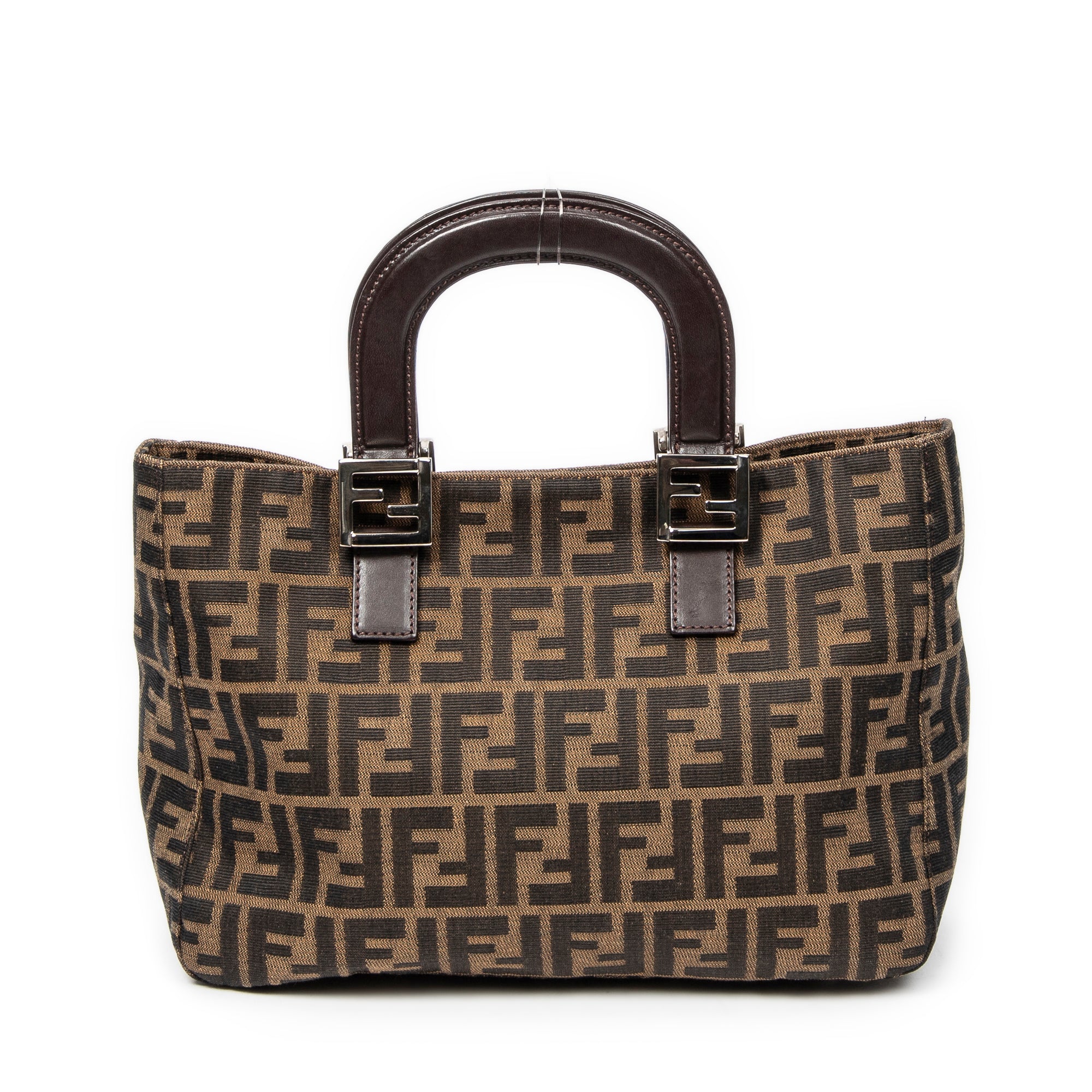 Handbag Small FF Open Tote Brown Zucca Canvas
