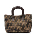 Bolso Pequeño FF Open Tote Lona Zucca Marrón