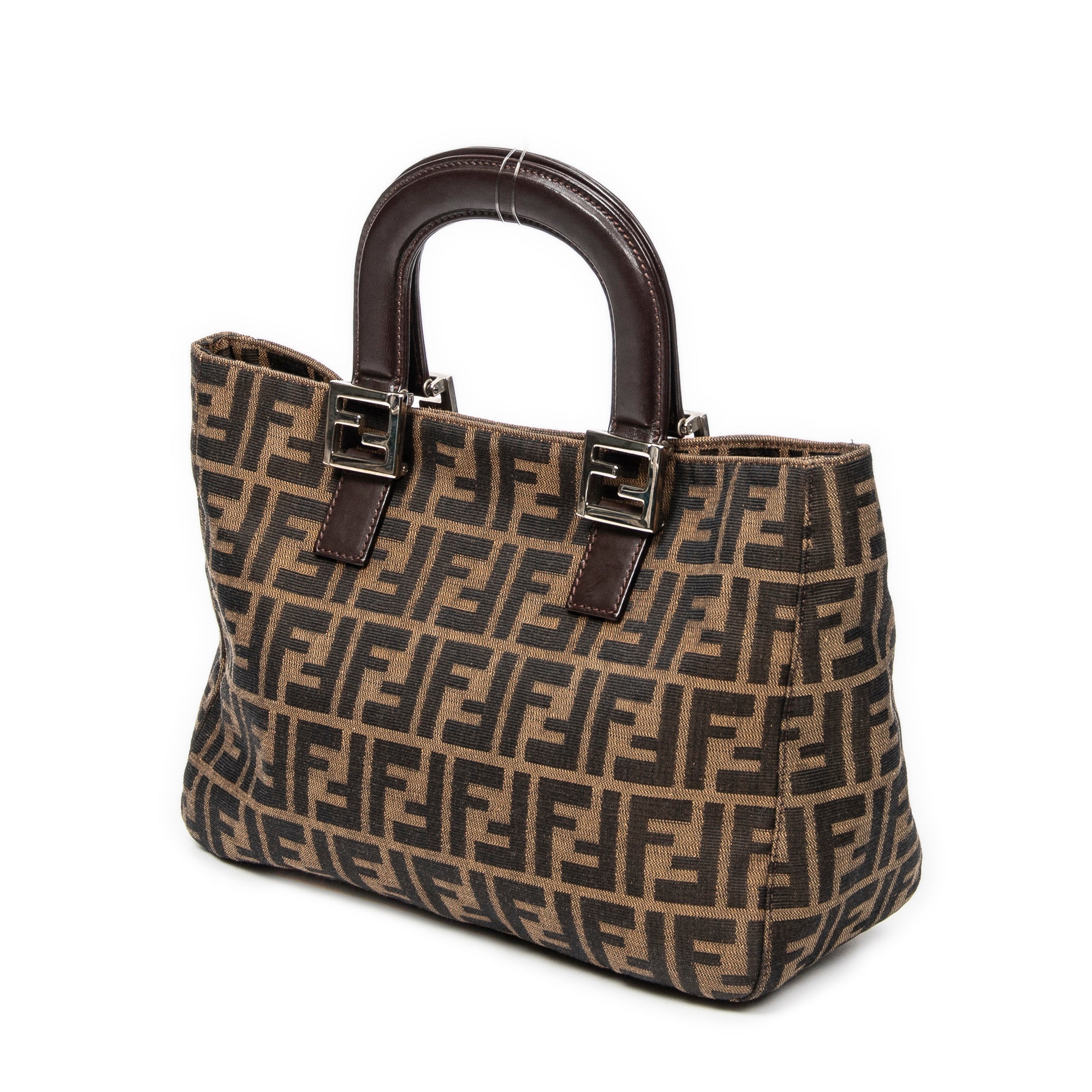 Handbag Small FF Open Tote Brown Zucca Canvas