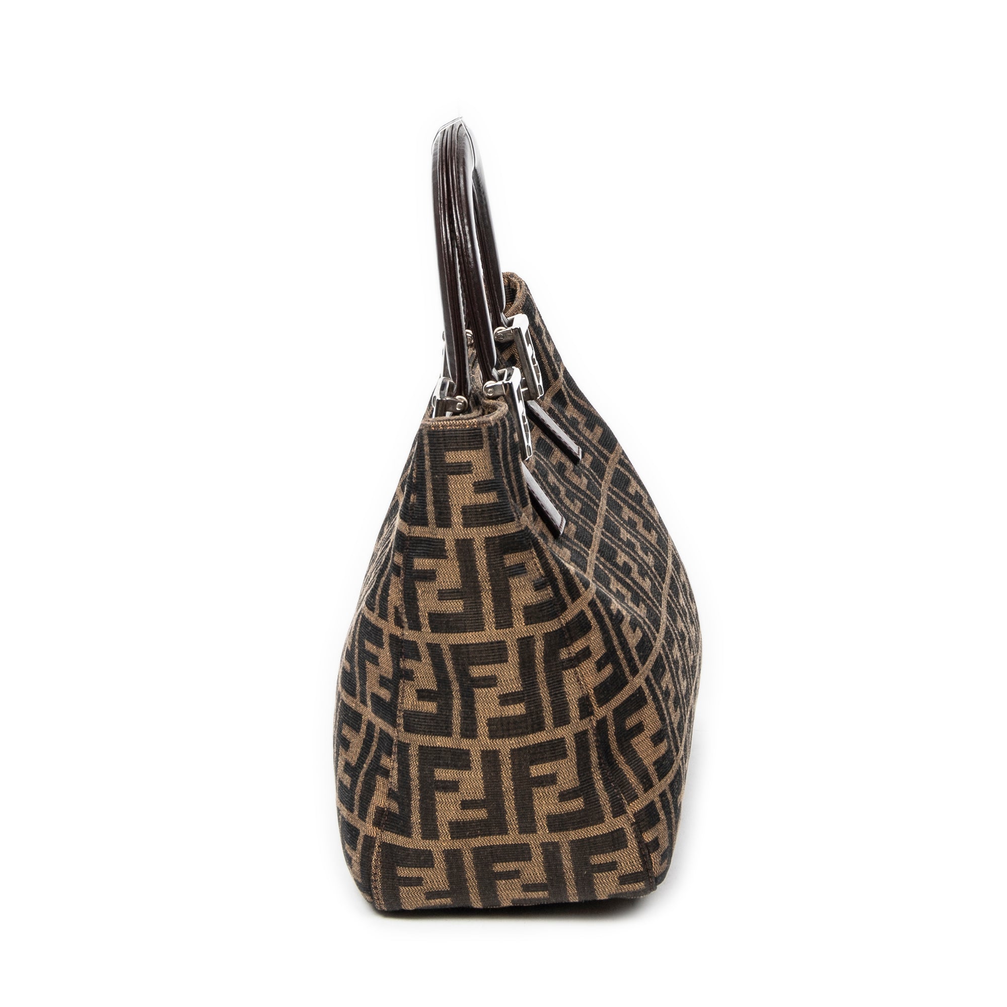 Handbag Small FF Open Tote Brown Zucca Canvas