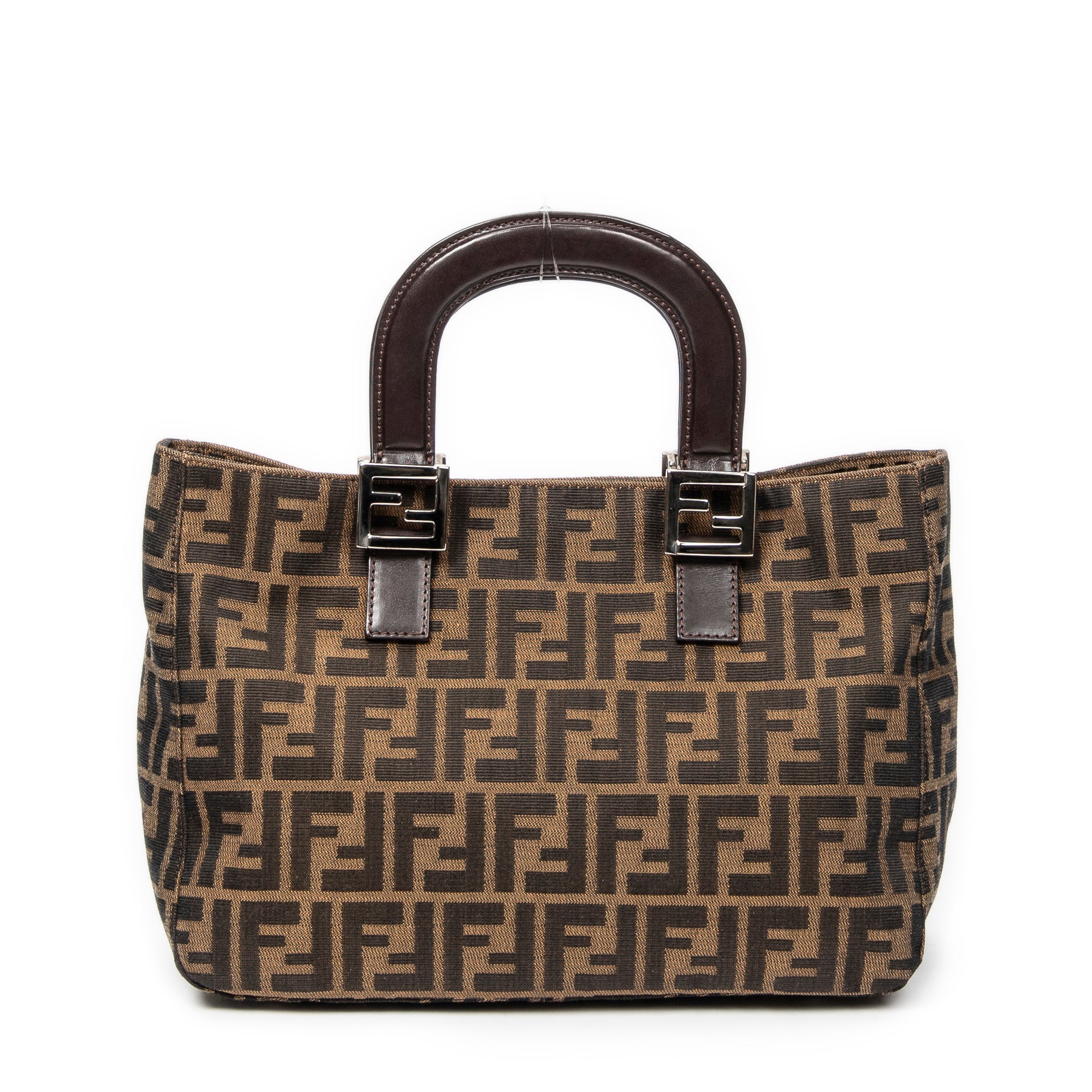 Handbag Small FF Open Tote Brown Zucca Canvas
