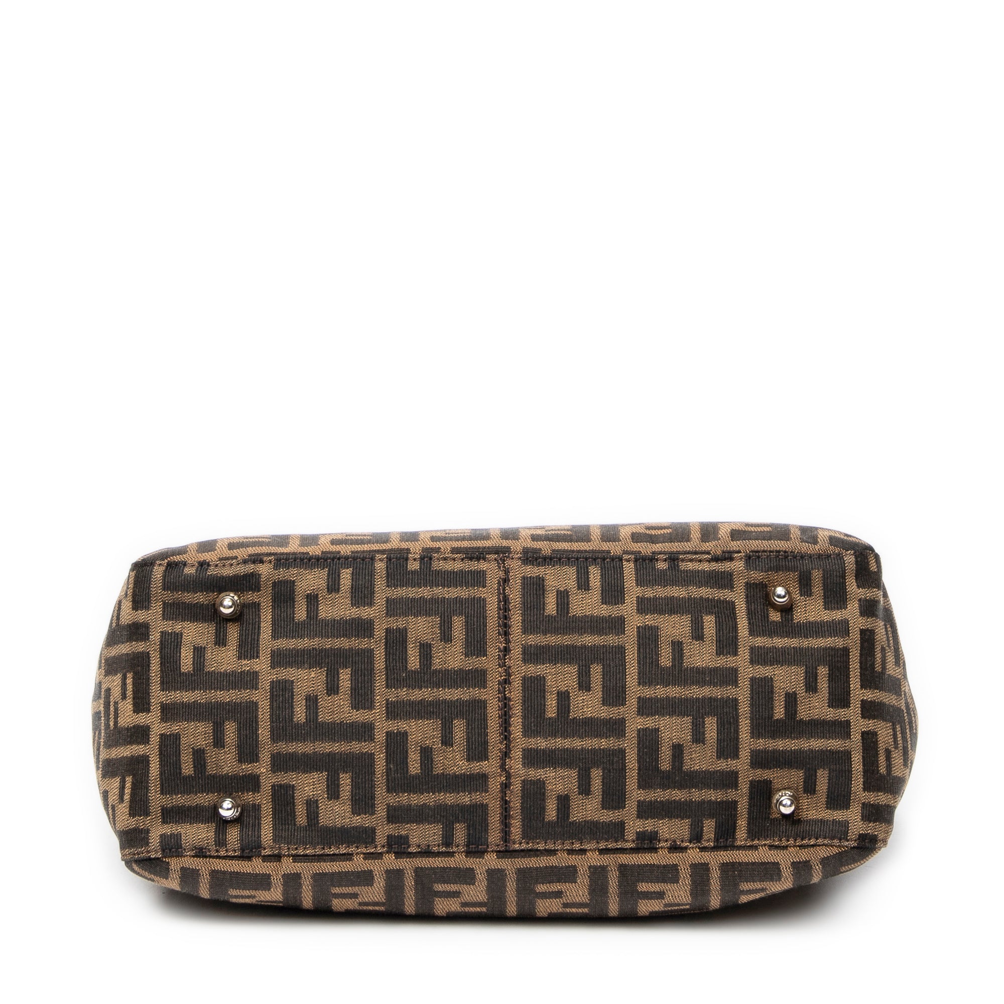 Bolso Pequeño FF Open Tote Lona Zucca Marrón