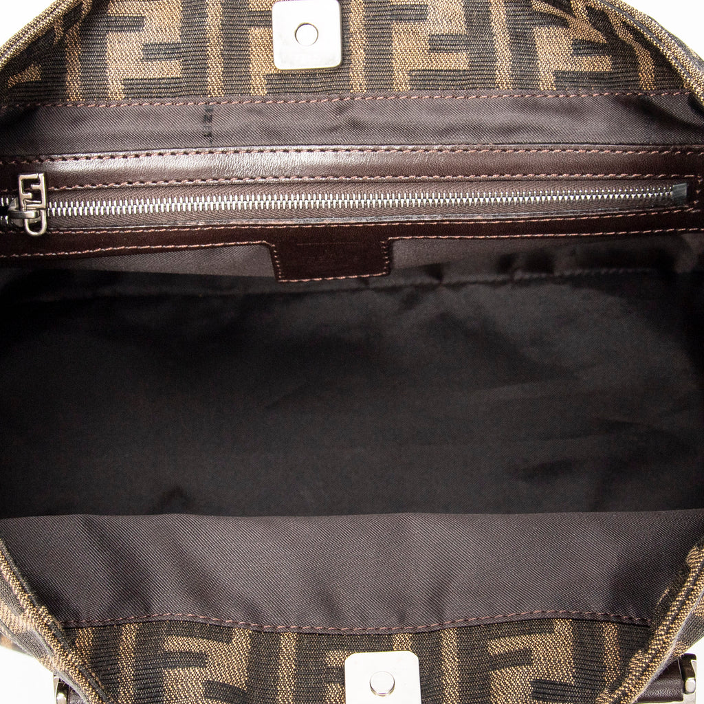 Bolso Pequeño FF Open Tote Lona Zucca Marrón