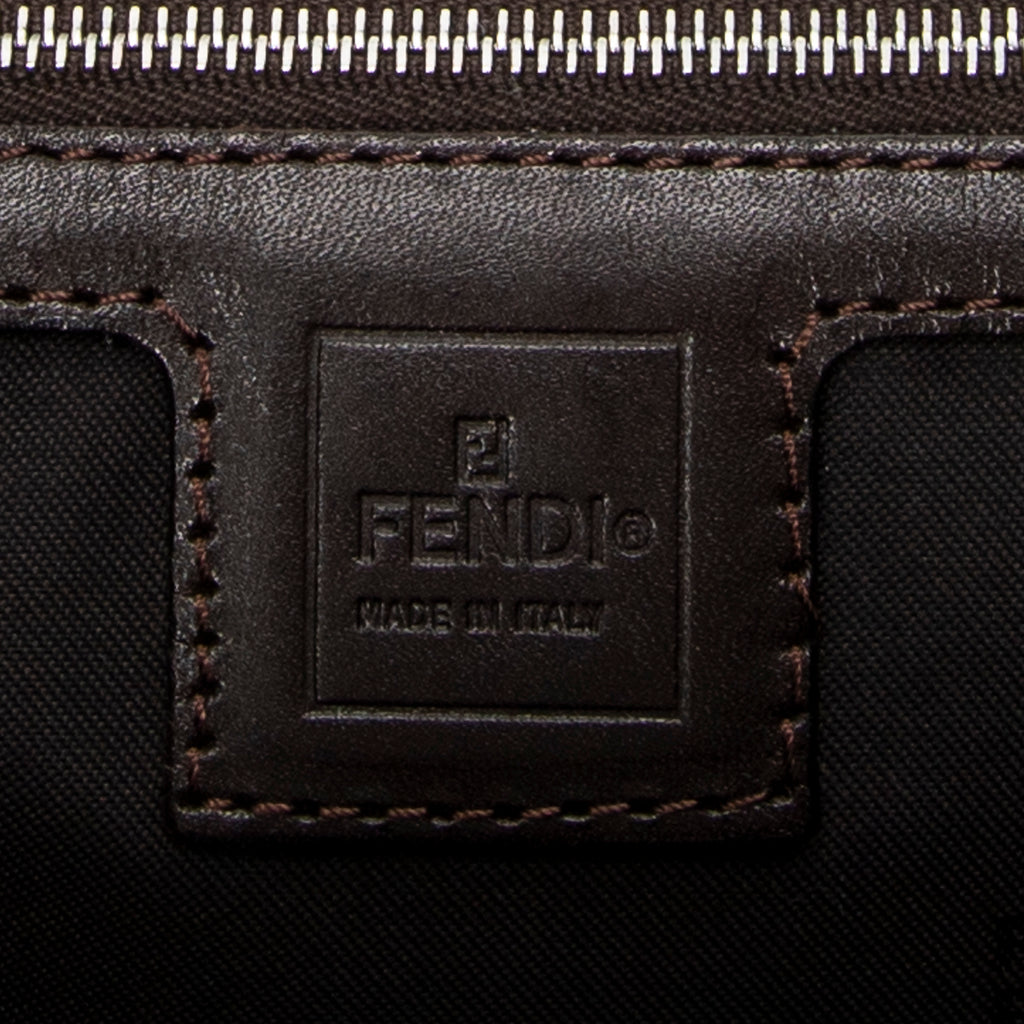 Bolso Pequeño FF Open Tote Lona Zucca Marrón