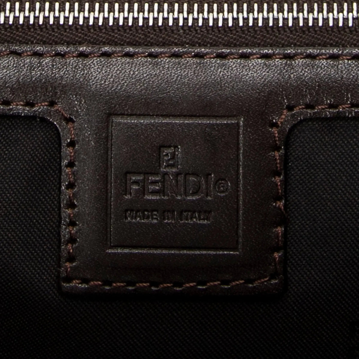 Bolso Pequeño FF Open Tote Lona Zucca Marrón