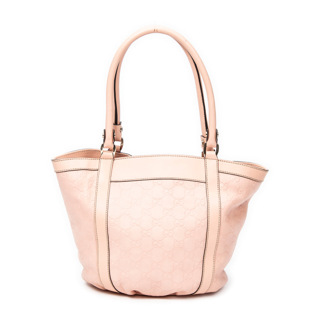 Shoulder Bag Small D Ring Bucket Tote Pink Guccissima Leather