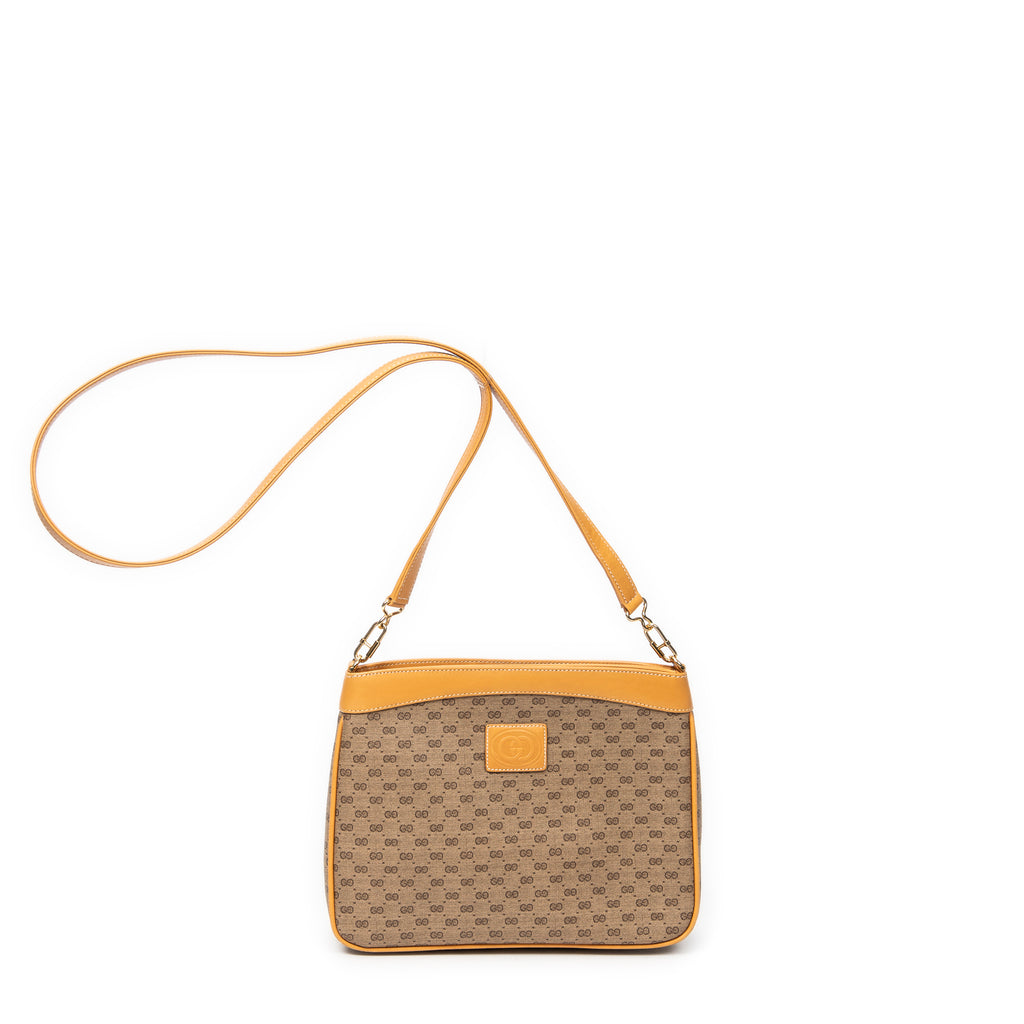 Bolso de Hombro Vintage GG Bandolera Beige Lona Recubierta Microguccissima