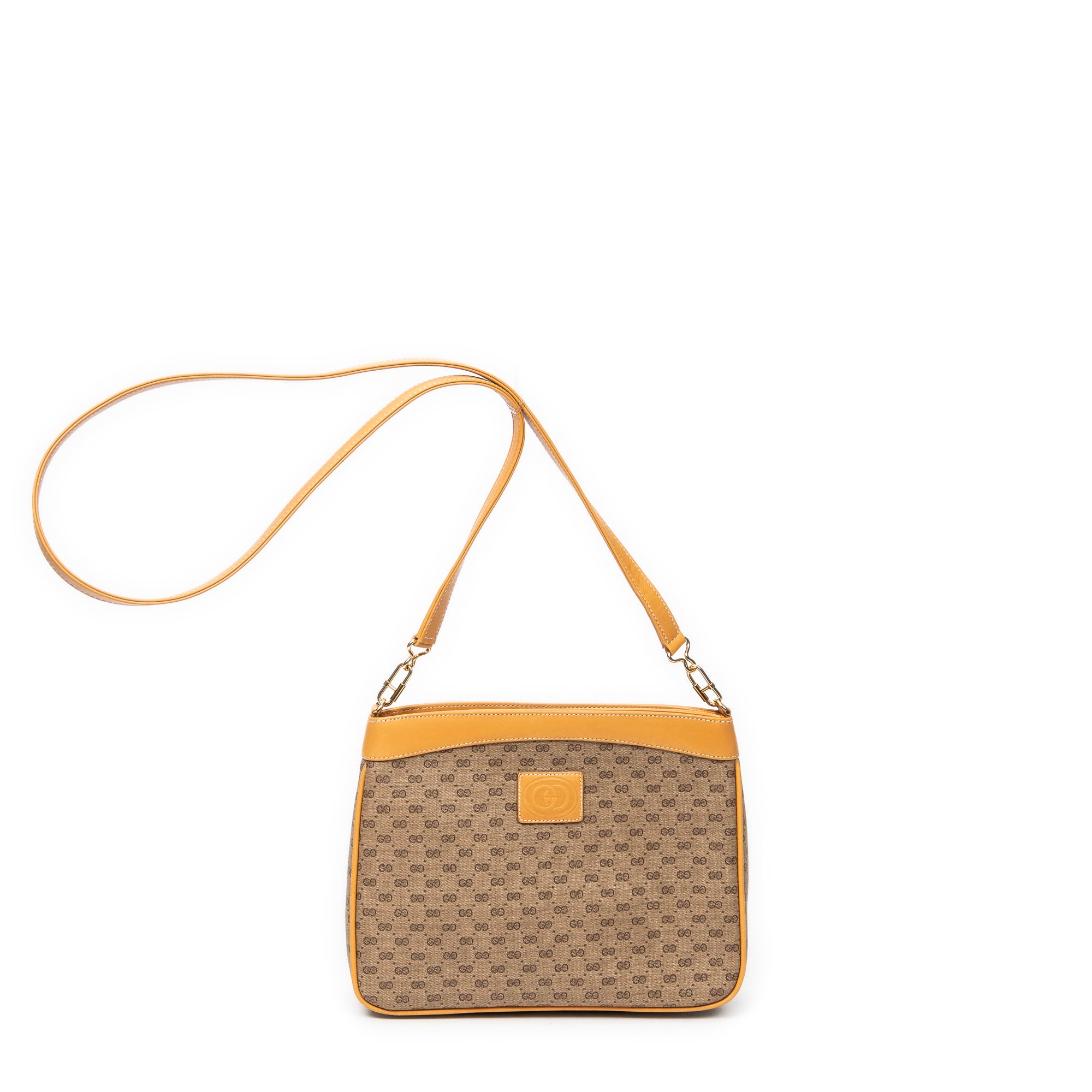 Bolso de Hombro Vintage GG Bandolera Beige Lona Recubierta Microguccissima