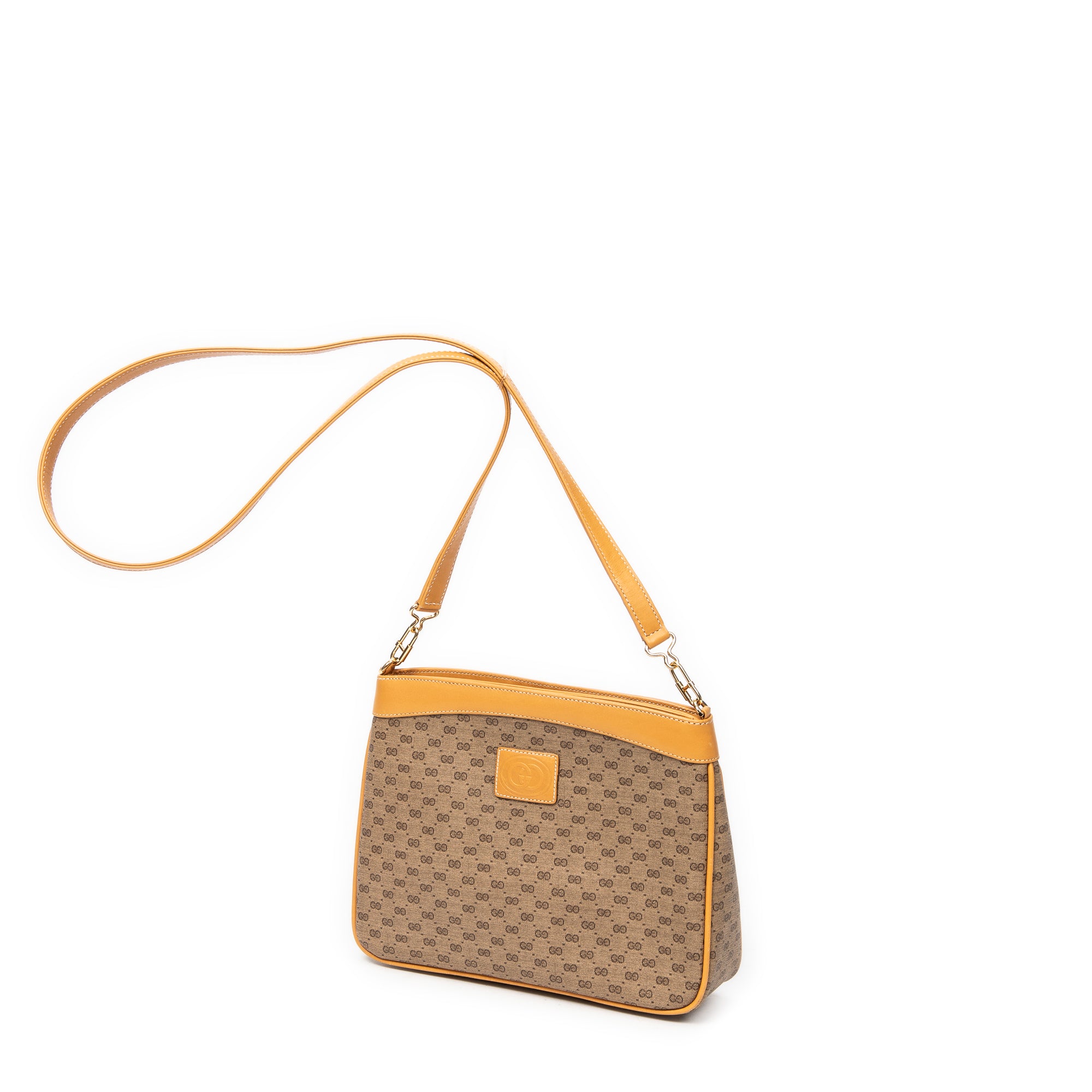 Bolso de Hombro Vintage GG Bandolera Beige Lona Recubierta Microguccissima